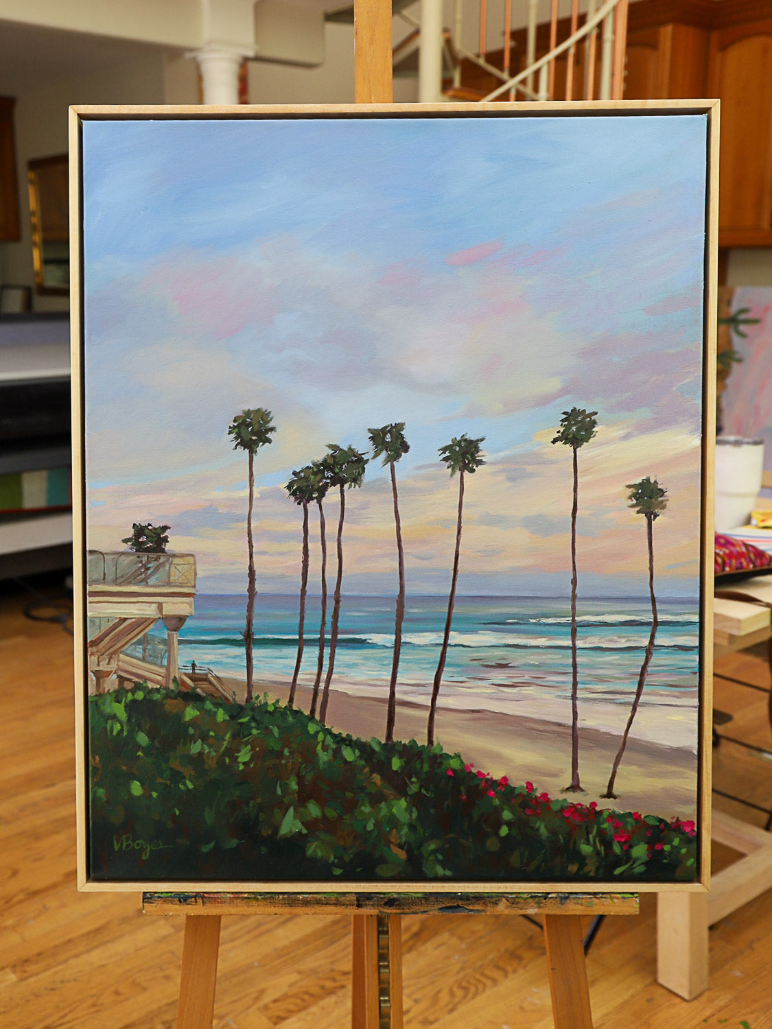 Pastel San Clemente Sunset – Original Oil Painting by Val Boyes